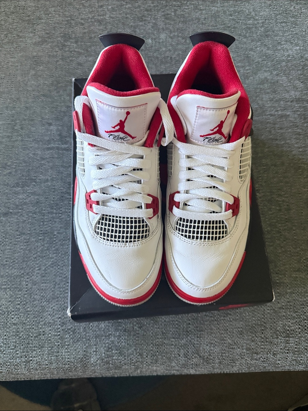 Jordan Men’s White/Red Retro Style Sneakers
